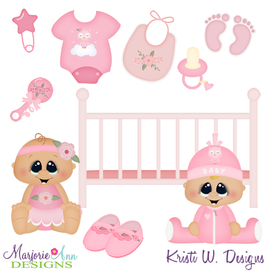Sweet Baby Girl SVG Cutting Files + Clipart - Click Image to Close